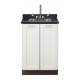 Clinton Model 8624 Fashion Finish Arctic White 24" Wide Base Cabinet with Graphite Talc Countertop (Sink and Wing Lever Faucet Sold Separately)