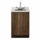 Clinton Fashion Finish Chestnut Hill 24" Wide Base Cabinet Model 8624 shown with White Carrara Postform Countertop with Sink and Wing Lever Faucet Model 24P