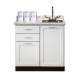 Clinton Model 8636 Fashion Finish Arctic White 36" Wide Base Cabinet with Classic Marble Countertop (Sundry Jars, Sink, and Faucet Sold Separately)