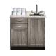 Clinton Model 8636 Fashion Finish Metropolis Gray 36" Wide Base Cabinet with Classic Marble Countertop (Sundry Jars, Sink, and Faucet Sold Separately)