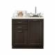 Clinton Fashion Finish Twilight 36" Wide Base Cabinet Model 8636 shown with White Carrara Postform Countertop with Sink and Wing Lever Faucet Model 36P