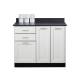Clinton Model 8642 Fashion Finish Arctic White 42" Wide Base Cabinet with Graphite Talc Countertop (Sundry Jars Sold Separately)