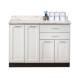 Clinton Model 8648 Fashion Finish Arctic White 48" Wide Base Cabinet with Classic Marble Countertop (Organizer Holder and Scissors NOT Included; Sundry Jar Sold Separately)