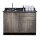 Clinton Model 8648 Fashion Finish Metropolis Gray 48" Wide Base Cabinet with Graphite Talc Countertop (Sundry Jars, Sink, and Faucet Sold Separately; Organizer Holder and Scissors NOT Included)