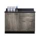 Clinton Model 8648 Fashion Finish Metropolis Gray 48" Wide Base Cabinet with Graphite Talc Countertop (Sundry Jars Sold Separately; Organizer Holder and Scissors NOT Included)