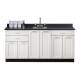 Clinton  Model 8672 Fashion Finish Arctic White 72" Wide Base Cabinet with Graphite Talc Countertop (Supplies, Sundry Jars, Sink and Wing Lever Faucet NOT Included)