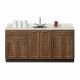 Clinton Fashion Finish Chestnut Hill 72" Wide Base Cabinet Model 8672 shown with White Carrara Postform Countertop with Sink and Wing Lever Faucet Model 72P