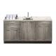 Clinton  Model 8672 Fashion Finish Metropolis Gray 72" Wide Base Cabinet with Classic Marble Countertop (Supplies, Sundry Jars, Sink and Wing Lever Faucet NOT Included)
