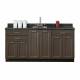 Clinton Fashion Finish Twilight 72" Wide Base Cabinet Model 8672 shown with Black Alicante Postform Countertop with Sink and Wing Lever Faucet Model 72P