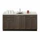 Clinton Fashion Finish Twilight 72" Wide Base Cabinet Model 8672 shown with White Carrara Postform Countertop with Sink and Wing Lever Faucet Model 72P