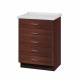 Clinton 8805-A Treatment Cabinet with 5 Drawers and Molded Top - Dark Cherry Base
