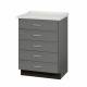 Clinton 8805-A Treatment Cabinet with 5 Drawers and Molded Top - Slate Gray Base