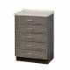 Clinton 8805-AF Treatment Cabinet with 5 Drawers and Molded Top - Fashion Finish Metropolis Gray Base