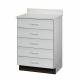 Clinton 8805 Treatment Cabinet with 5 Drawers - Gray Countertop and Cabinet
