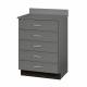Clinton 8805 Treatment Cabinet with 5 Drawers - Slate Gray Countertop and Cabinet