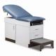 Clinton 8890 Family Practice Table with Step Stool. Color shown with a Gray Laminate Base and Wedgewood Upholstery Top.