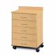 Clinton 8950 Mobile Treatment Cabinet with 5 Drawers - Maple Countertop and Cabinet