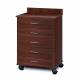 Clinton 8950 Mobile Treatment Cabinet with 5 Drawers - Dark Cherry Countertop and Cabinet