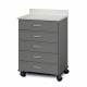 Clinton 8950 Mobile Treatment Cabinet with 5 Drawers - Gray Countertop and Slate Gray Cabinet
