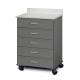 Clinton 8950 Mobile Treatment Cabinet with 5 Drawers - Gray Countertop and Slate Gray Cabinet