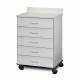 Clinton 8950 Mobile Treatment Cabinet with 5 Drawers - Gray Countertop and Cabinet