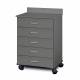 Clinton 8950 Mobile Treatment Cabinet with 5 Drawers - Slate Gray Countertop and Cabinet