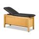 Clinton 9014 Series Classic-Value Cabinet Style Treatment Table with Sliding Door - Black Upholstery and Maple Laminate