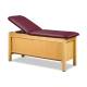 Clinton 9014 Series Classic-Value Cabinet Style Treatment Table with Sliding Door - Burgundy Upholstery and Maple Laminate
