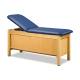 Clinton 9014 Series Classic-Value Cabinet Style Treatment Table with Sliding Door - Royal Blue Upholstery and Maple Laminate