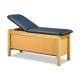 Clinton 9014 Series Classic-Value Cabinet Style Treatment Table with Sliding Door - Slate Blue Upholstery and Maple Laminate