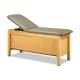 Clinton 9014 Series Classic-Value Cabinet Style Treatment Table with Sliding Door - Warm Gray Upholstery and Maple Laminate