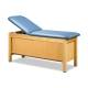 Clinton 9014 Series Classic-Value Cabinet Style Treatment Table with Sliding Door - Wedgewood Upholstery and Maple Laminate