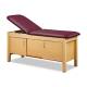 Clinton Classic-Value Cabinet Style Treatment Table with Four Door - Burgundy Upholstery and Maple Laminate