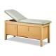 Clinton Classic-Value Cabinet Style Treatment Table with Four Door - Country Mist Upholstery and Maple Laminate