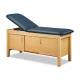 Clinton Classic-Value Cabinet Style Treatment Table with Four Door - Slate Blue Upholstery and Maple Laminate