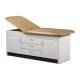 Clinton 91009 Series Cabinet Style Treatment Table with Two Closed Door and Center Drawer - Desert Tan Upholstery and Gray Laminate