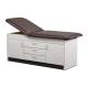 Clinton 91009 Series Cabinet Style Treatment Table with Two Closed Door and Center Drawer - Gunmetal Upholstery and Gray Laminate