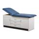Clinton 91009 Series Cabinet Style Treatment Table with Two Closed Door and Center Drawer - Royal Blue Upholstery and Gray Laminate