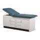 Clinton 91009 Series Cabinet Style Treatment Table with Two Closed Door and Center Drawer - Royal Blue Upholstery and Gray Laminate