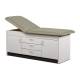 Clinton 91009 Series Cabinet Style Treatment Table with Two Closed Door and Center Drawer - Warm Gray Upholstery and Gray Laminate