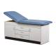 Clinton 91009 Series Cabinet Style Treatment Table with Two Closed Door and Center Drawer - Wedgewood Upholstery and Gray Laminate
