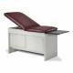 Clinton 91400 Panel Leg Series Space Saver Treatment Table with Sliding Doors, Panel Leg Pulled Out - Burgundy Upholstery