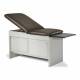 Clinton 91400 Panel Leg Series Space Saver Treatment Table with Sliding Doors, Panel Leg Pulled Out - Gunmetal Upholstery