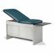 Clinton 91400 Panel Leg Series Space Saver Treatment Table with Sliding Doors, Panel Leg Pulled Out - Slate Blue Upholstery