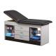 Clinton 98013 Series Cabinet Style Treatment Table with Two Open Storage and Center Drawers - Black Upholstery and Gray Laminate (The Items in the Cabinets are Not Included.)