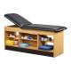 Clinton 98022 Series Cabinet Style Treatment Table with Open Access Storage - Black Upholstery and Maple Laminate (The Items in the Cabinets are Not Included.)