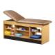 Clinton 98022 Series Cabinet Style Treatment Table with Open Access Storage - Desert Tan Upholstery and Maple Laminate (The Items in the Cabinets are Not Included.)