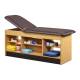 Clinton 98022 Series Cabinet Style Treatment Table with Open Access Storage - Gunmetal Upholstery and Maple Laminate (The Items in the Cabinets are Not Included.)