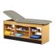 Clinton 98022 Series Cabinet Style Treatment Table with Open Access Storage - Warm Gray Upholstery and Maple Laminate (The Items in the Cabinets are Not Included.)