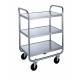 Lakeside Stainless Steel Tubular Utility Cart - 3 Shelves - Medium Duty 500 lbs Capacity